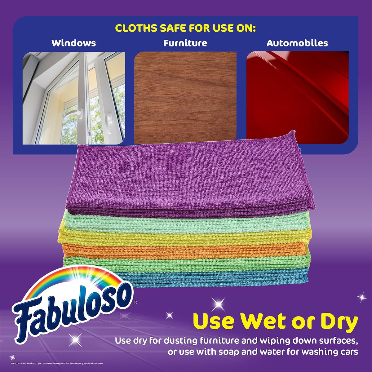 Microfiber Cleaning Cloths for Home & Car, 13x13, Purple