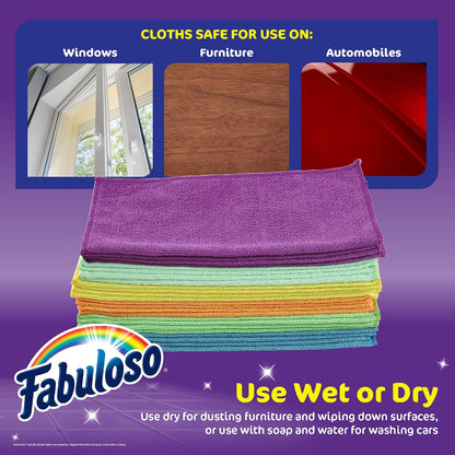 Microfiber Cleaning Cloths for Home & Car, 13x13, Purple