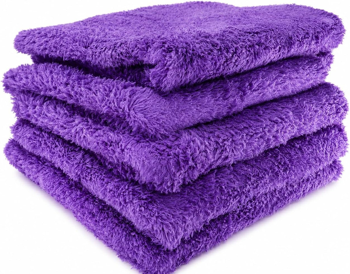 Car Care Microfiber Towels 5-Pack, 500GSM Edgeless Scratch-Free