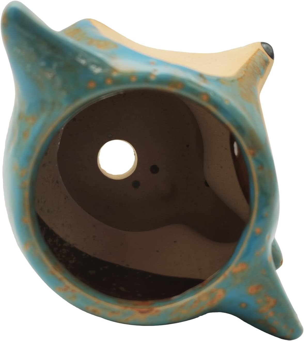 Animal Ceramic Planter Pot, 3.9" Fox Shaped Planters Ceramic Flowerpot Small Succulent Pots Cactus Pot for Home Decor Office Desktop Decoration - Plants Not Included (Blue)