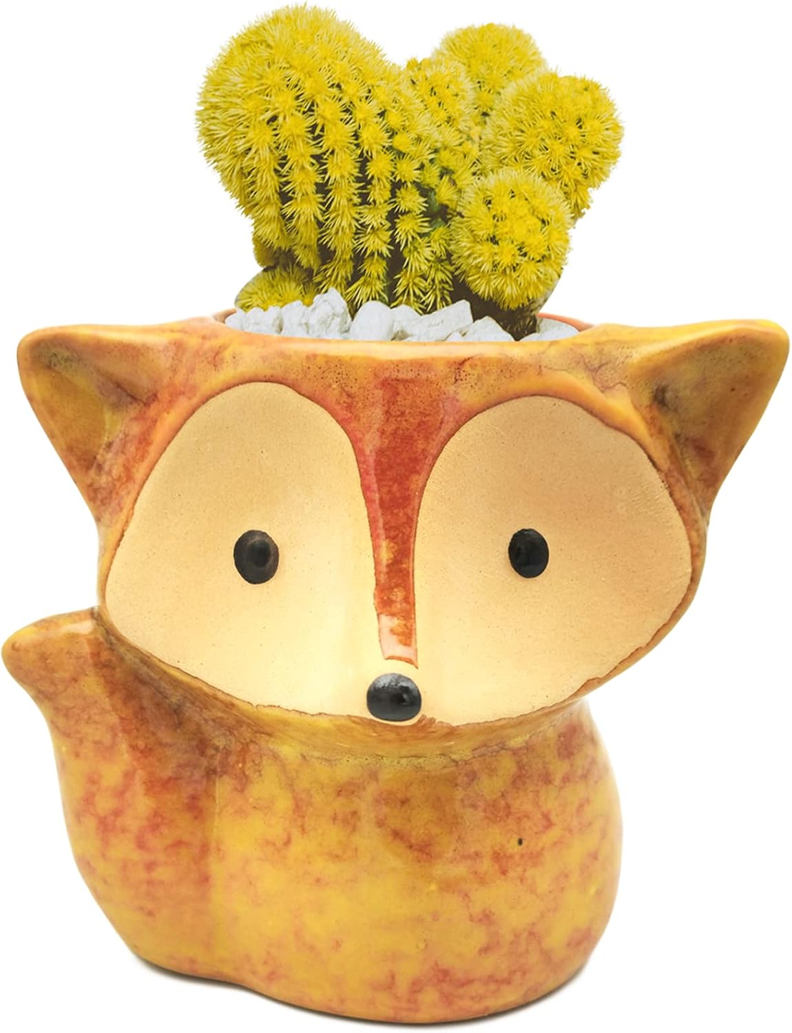 Animal Ceramic Planter Pot, 3.9" Fox Shaped Planters Ceramic Flowerpot Small Succulent Pots Cactus Pot for Home Decor Office Desktop Decoration - Plants Not Included (Blue)