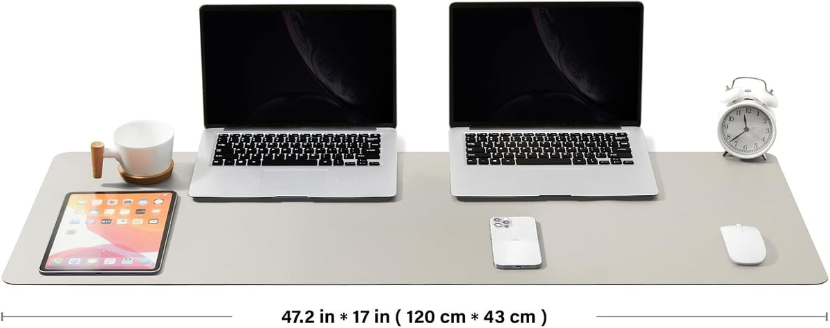 HOMIEAZICOZI Leather Desk Mat - Non-Slip PU Desk Pad for Office and Home - Desk Organization and Accessories - Ideal for Large Mouse Pad and Desk Mats on Top of Desks (Black,36''x 17'') (DPD-B-L)
