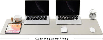 HOMIEAZICOZI Leather Desk Mat - Non-Slip PU Desk Pad for Office and Home - Desk Organization and Accessories - Ideal for Large Mouse Pad and Desk Mats on Top of Desks (Black,36''x 17'') (DPD-B-L)