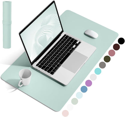 YSAGi Non-Slip Leather Desk Pad, Waterproof Laptop Computer Desk Keyboard Mat, Table Protector Blotter Mat, Large Mouse Pad for Office/Work/Home/Decor(Dark Brown, 31.5" x 15.7")