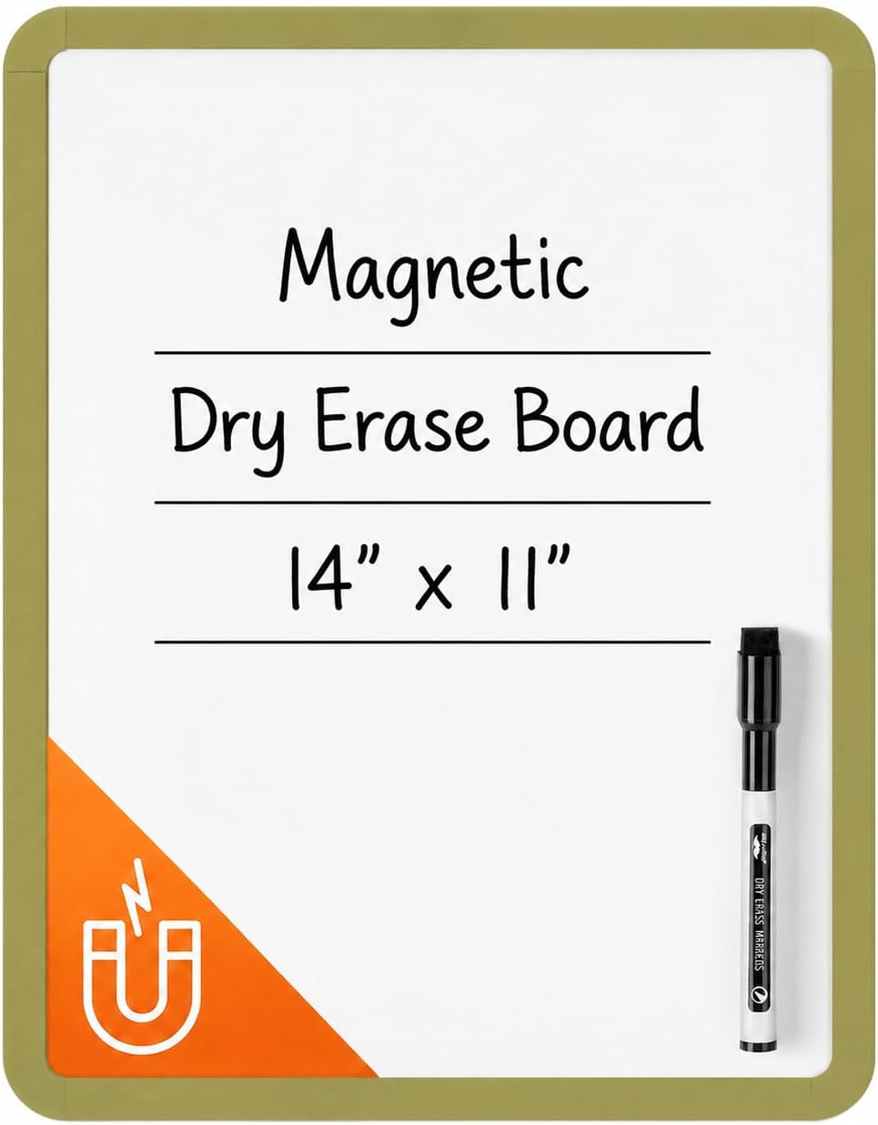 Dry Erase Board, 14” x 11”, White Frame