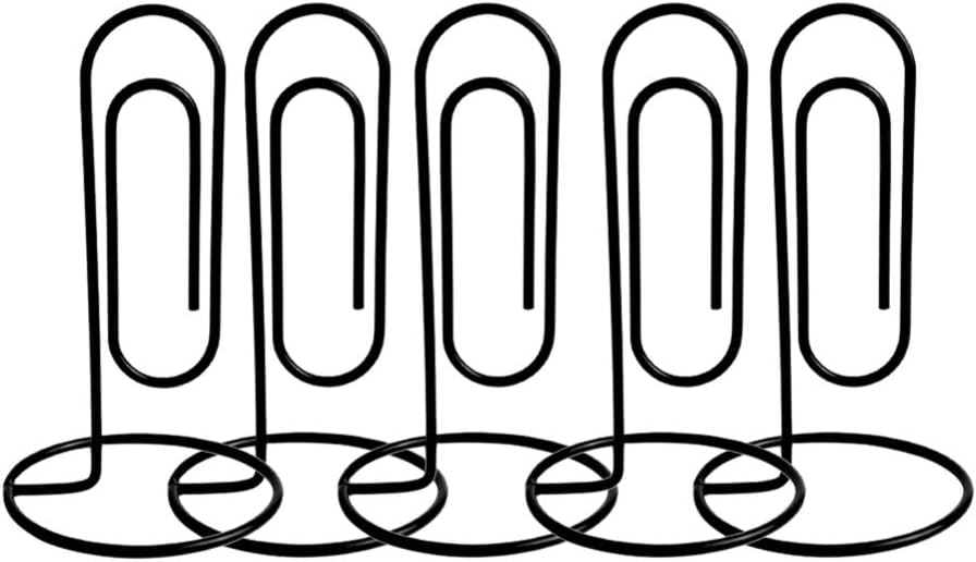 STOBOK Base Memo Clip, 5pcs Creative Large Desktop Note Holder DIY Multi- Hand Account Daily Use Clip Paper Clip Black |2.95 x 2.95 x 5.12 inches