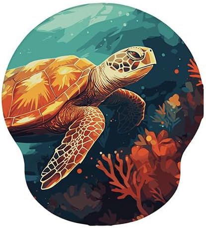 Ergonomic Mouse Pad with Wrist Rest, Comfortable Silicone Non-Slip Computer Pain Relief Gel Mouse Mat with Wrist Support for Gaming, Work, Office, Women & Men, Cute Pattern, Beige