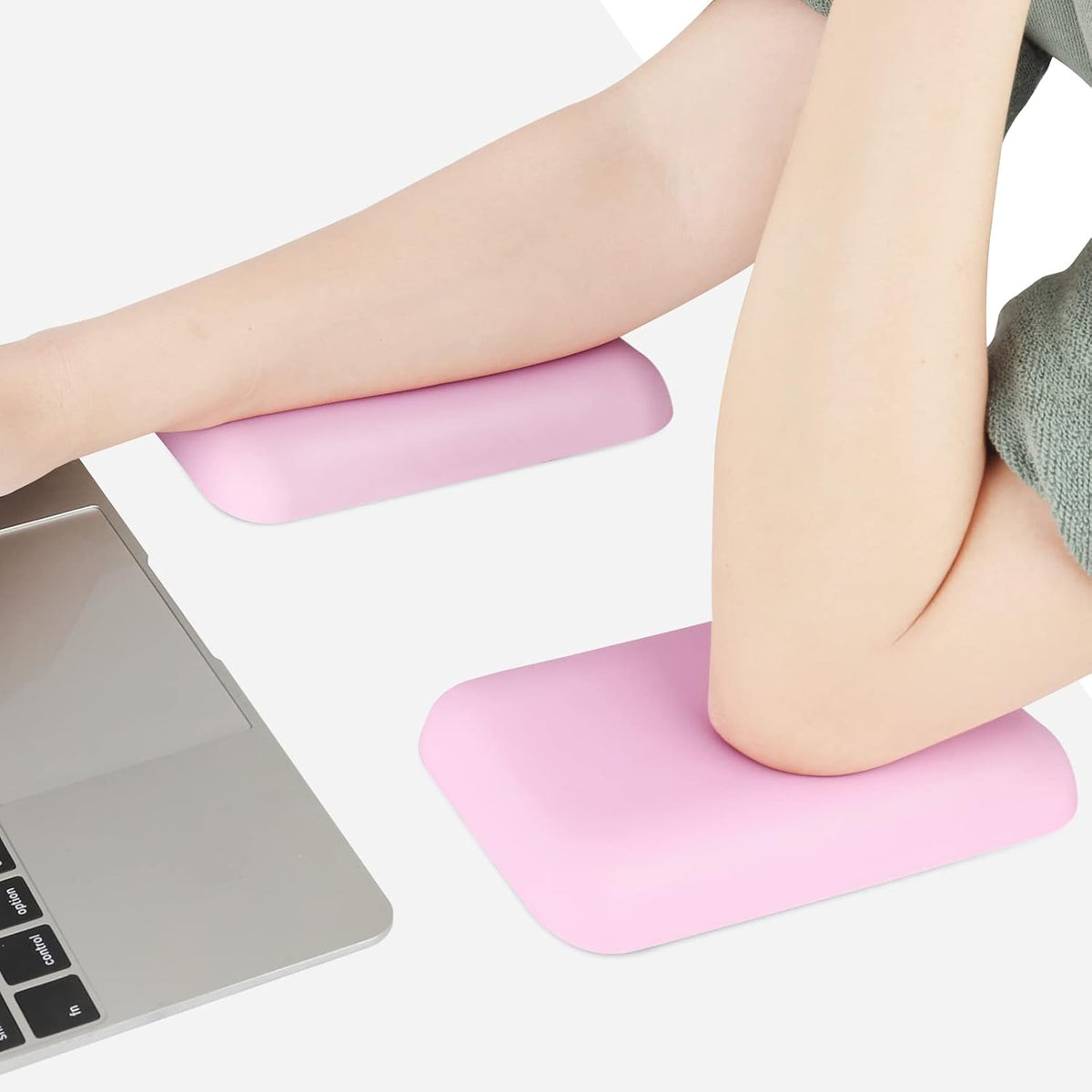 Leolee Elbow Rest Pads for Desk, Black Ergonomic Wrist Rest Arm Rest Pads | Memory Foam & Non-Slip Base, Armrest Cushion Support Pad Relieve Elbow and Wrist Pain for Computer, Office, 2 Packs