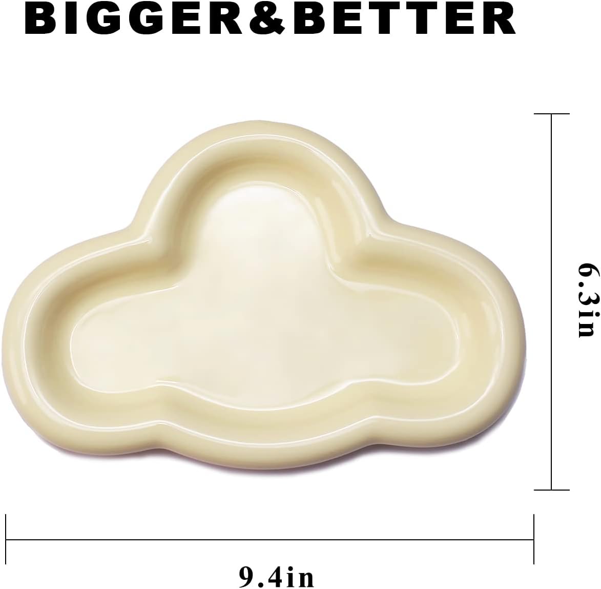 Jewelry Dish Trinket Tray for Women, Ring Dish Holder, Unique Cloud Shape Ceramic Plate Cute Things Vanity Aesthetic Room Decor Mother's Day Birthday (White)