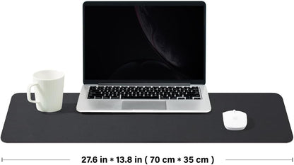 HOMIEAZICOZI Leather Desk Mat - Non-Slip PU Desk Pad for Office and Home - Desk Organization and Accessories - Ideal for Large Mouse Pad and Desk Mats on Top of Desks (Black,36''x 17'') (DPD-B-L)
