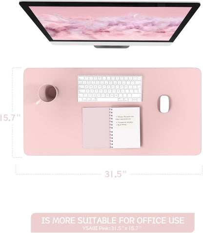 YSAGi Non-Slip Leather Desk Pad, Waterproof Laptop Computer Desk Keyboard Mat, Table Protector Blotter Mat, Large Mouse Pad for Office/Work/Home/Decor(Dark Brown, 31.5" x 15.7")
