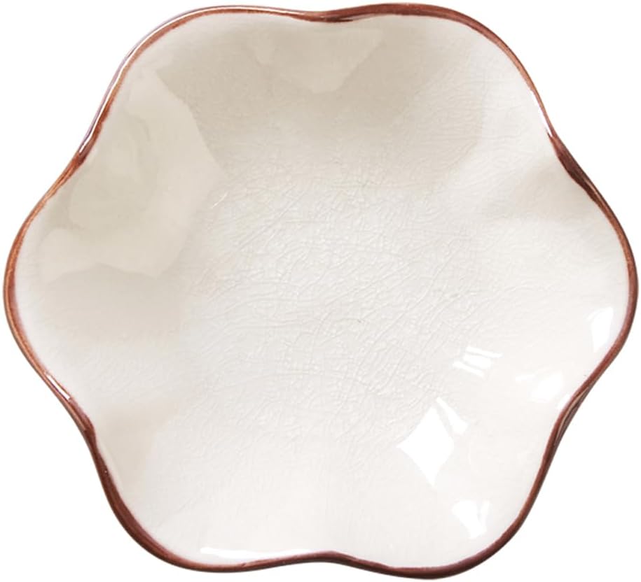 Ring Dish, Kiln Glaze Jewelry Trinket Tray, Gifts for Women I Lotus Leaf Necklace Earrings Holder on Nightstand Bathroom, Ceramic Cute Key Bowl, White. All Jewelries Are NOT Included.
