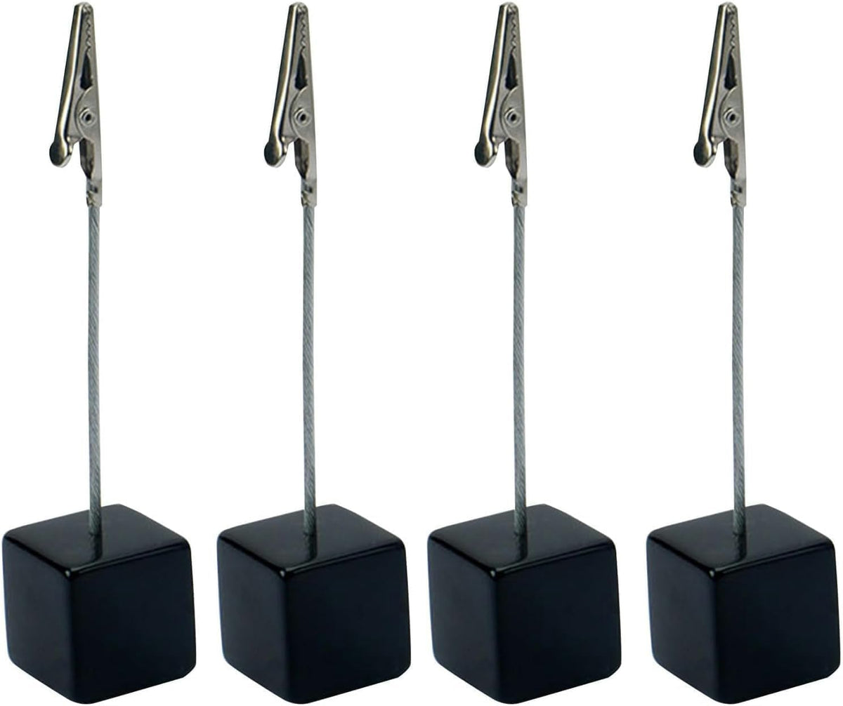4Pcs Black Memo Clip Holders Stand with Alligator Clasp Pictures Card Paper Note Clip Office Memo Holders for Office Home Use, Office Memo Holders