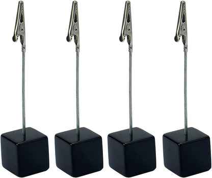 4Pcs Black Memo Clip Holders Stand with Alligator Clasp Pictures Card Paper Note Clip Office Memo Holders for Office Home Use, Office Memo Holders