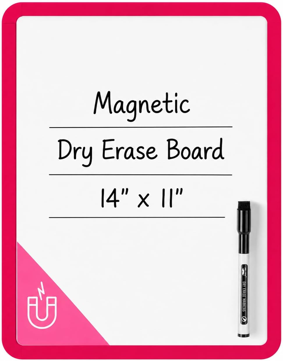 Dry Erase Board, 14” x 11”, White Frame