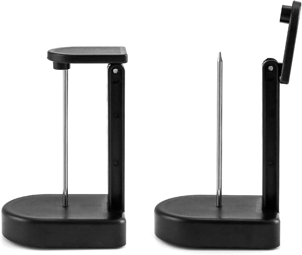 QWORK Paper Memo Holder Receipt Holder, 2 Packs Black Receipt Invoice Spike Stick Bill Fork Memo Note Spike with Safety Cap and Base