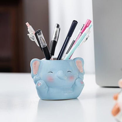 DIYOMR Cute Animals Planter, Mini Ceramic Cartoon Animal Shaped Succulent Flower Pot Indoor Air Plants Holder, Smooth Shiny Decorative Flower Cactus Planter - Plants Not Included (Panda)