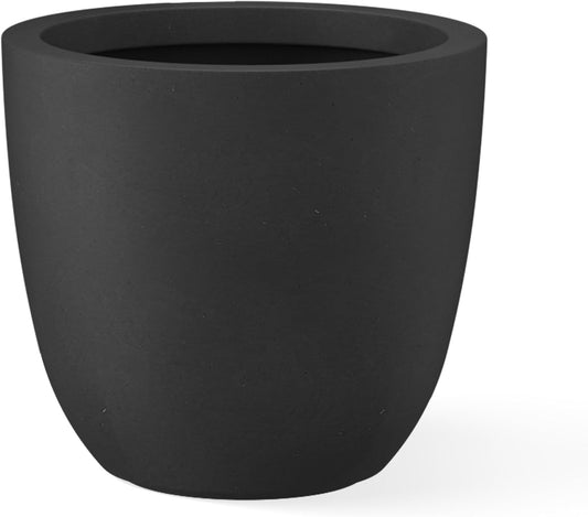 Kante 8.9" H x 10" W Small Concrete Planter, Compact Desktop Plant Pot with Drainage Hole & Rubber Plug – Lightweight Breathable Cement Container for Succulents, Cactus, Herbs, Indoor Outdoor, Gift