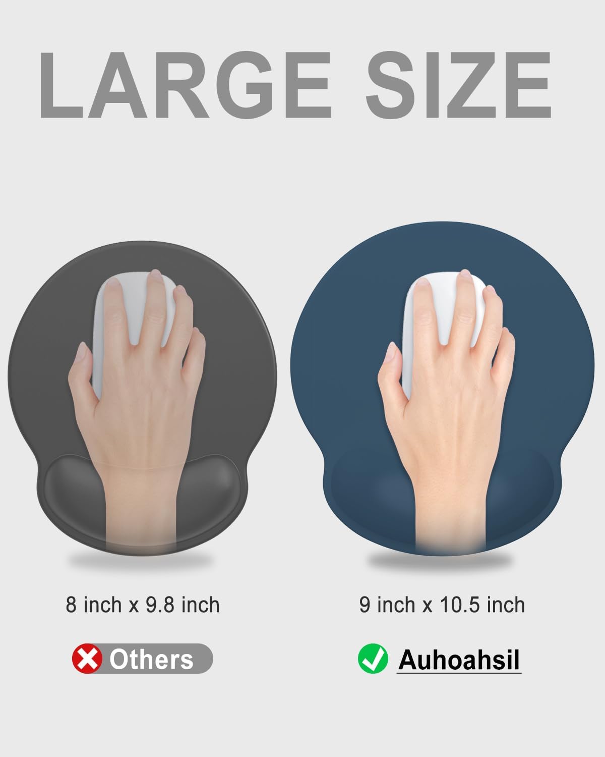 Ergonomic Mouse Pad with Wrist Rest, Comfortable Silicone Non-Slip Computer Pain Relief Gel Mouse Mat with Wrist Support for Gaming, Work, Office, Women & Men, Cute Pattern, Beige