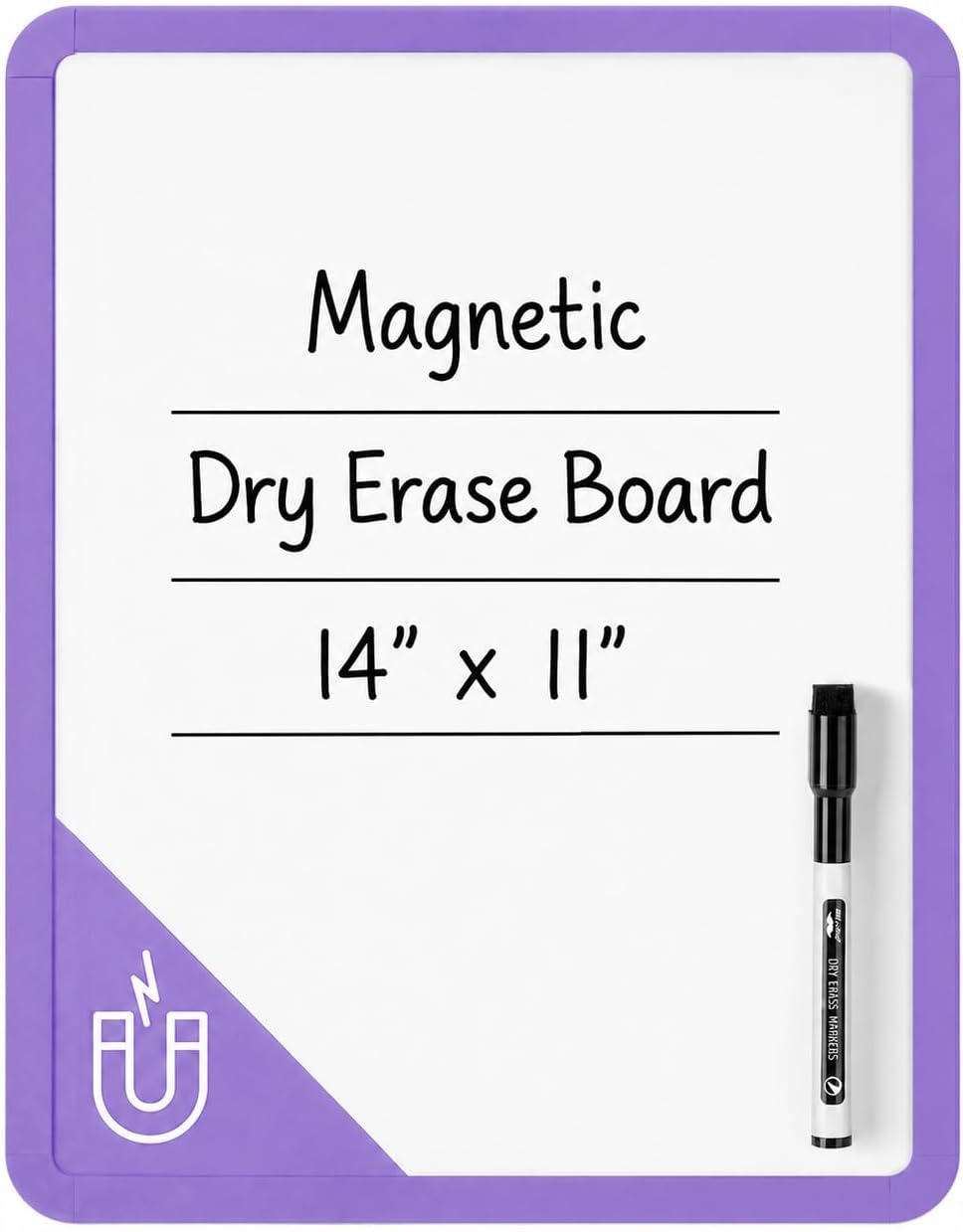 Dry Erase Board, 14” x 11”, White Frame
