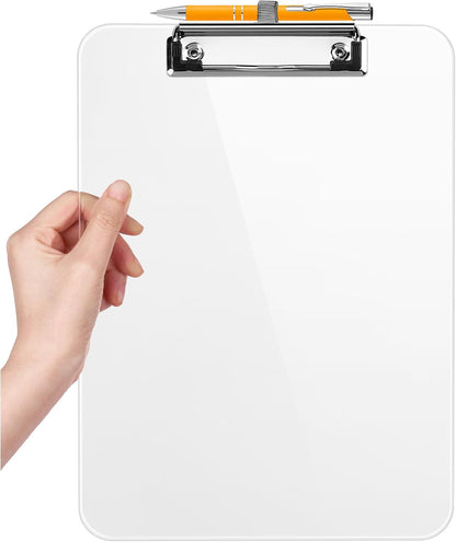 Sooez Plastic Clipboard with Pen Holder, [10% Thicker] Clip Boards 8.5x11 with Low Profile Clip, Cute Hanging Clipboard, Standard Letter Size A4 for Women Teacher, Office & School Supplies, Black