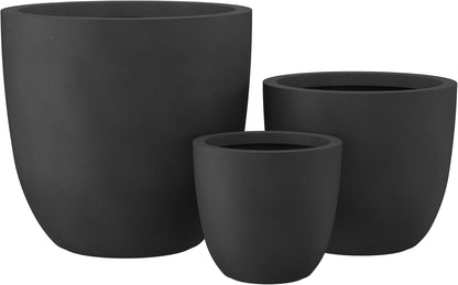 Kante 8.9" H x 10" W Small Concrete Planter, Compact Desktop Plant Pot with Drainage Hole & Rubber Plug – Lightweight Breathable Cement Container for Succulents, Cactus, Herbs, Indoor Outdoor, Gift