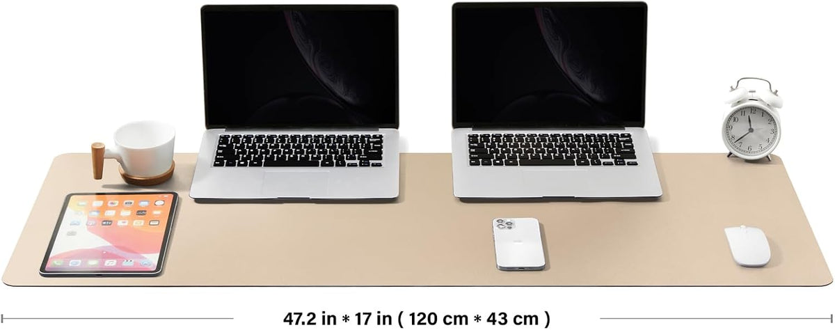 HOMIEAZICOZI Leather Desk Mat - Non-Slip PU Desk Pad for Office and Home - Desk Organization and Accessories - Ideal for Large Mouse Pad and Desk Mats on Top of Desks (Black,36''x 17'') (DPD-B-L)