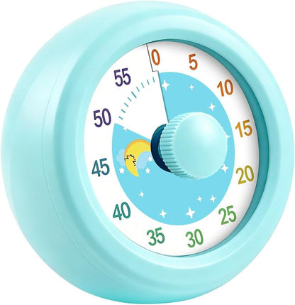60 Minute Visual Timer with Silent Operation Visual Countdown Timer Rainbow Disk 60 Minute Countdown Timer Task Reminder Home and Kitchen Timer for Kids Desk, Office Meetings (White-Rainbow)