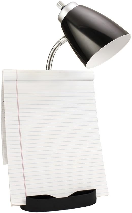 Limelights LD1056-BLK Desk Lamp Organizer with iPad Tablet Book Stand and USB Charging Port, Black