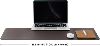 HOMIEAZICOZI Leather Desk Mat - Non-Slip PU Desk Pad for Office and Home - Desk Organization and Accessories - Ideal for Large Mouse Pad and Desk Mats on Top of Desks (Black,36''x 17'') (DPD-B-L)