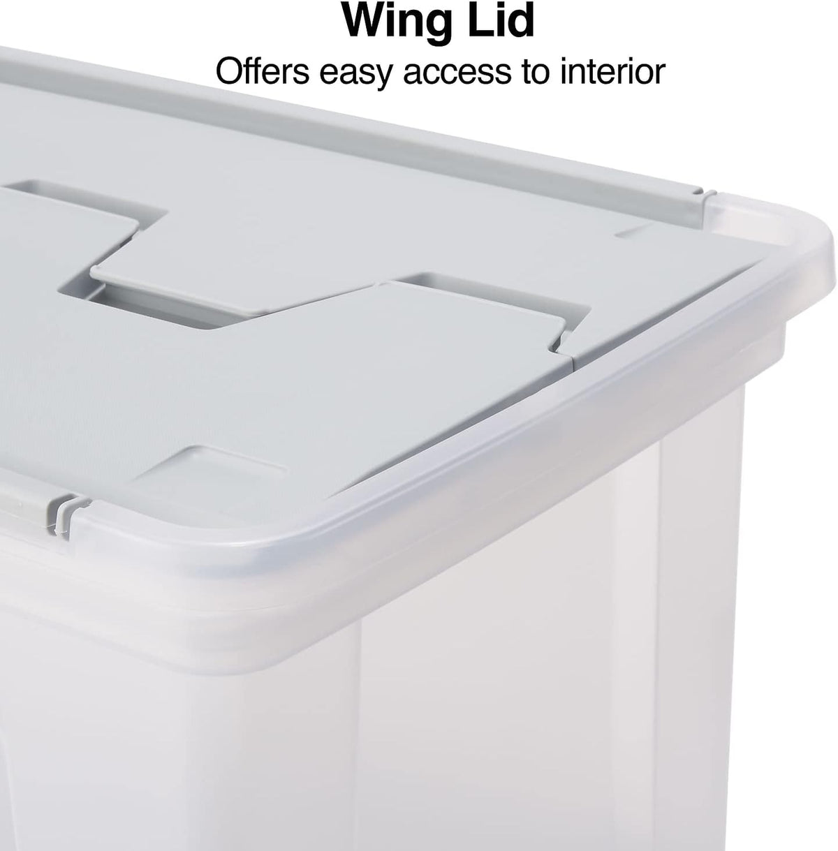 Hanging File Folder Box, Storage Bin Organizer, Snap Lid, Clear