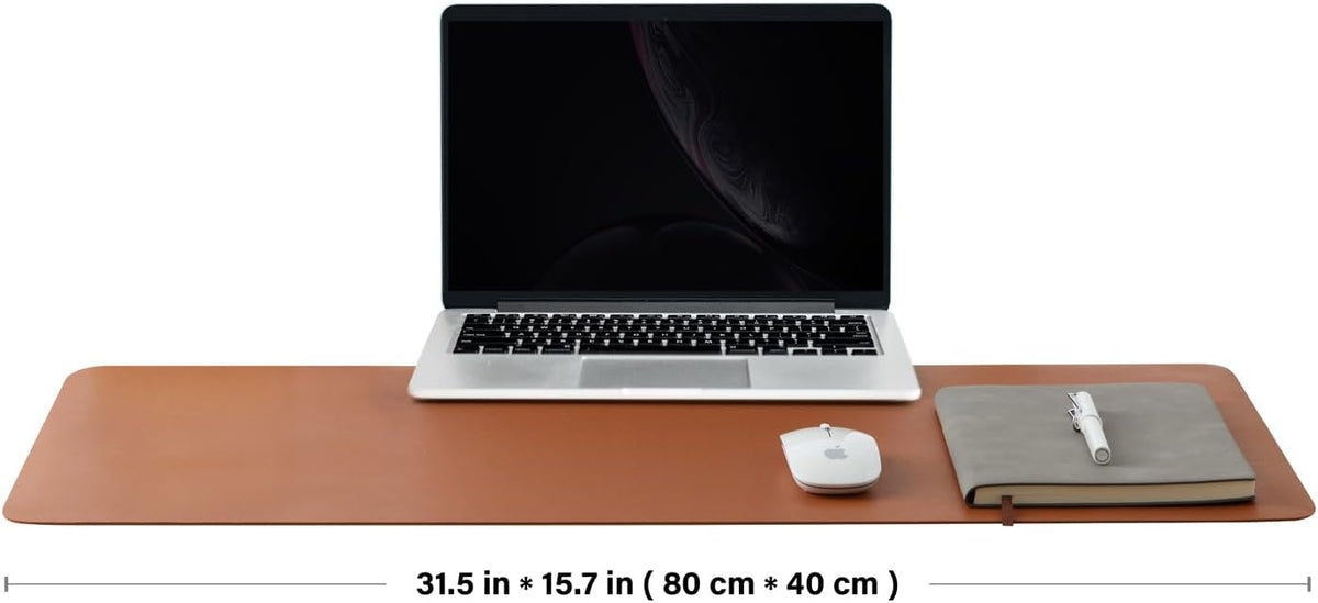 HOMIEAZICOZI Leather Desk Mat - Non-Slip PU Desk Pad for Office and Home - Desk Organization and Accessories - Ideal for Large Mouse Pad and Desk Mats on Top of Desks (Black,36''x 17'') (DPD-B-L)