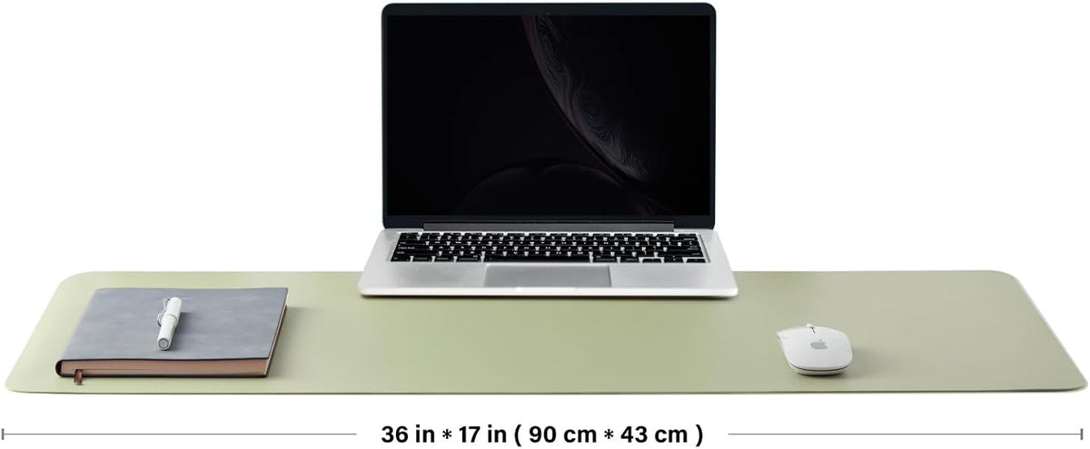 HOMIEAZICOZI Leather Desk Mat - Non-Slip PU Desk Pad for Office and Home - Desk Organization and Accessories - Ideal for Large Mouse Pad and Desk Mats on Top of Desks (Black,36''x 17'') (DPD-B-L)