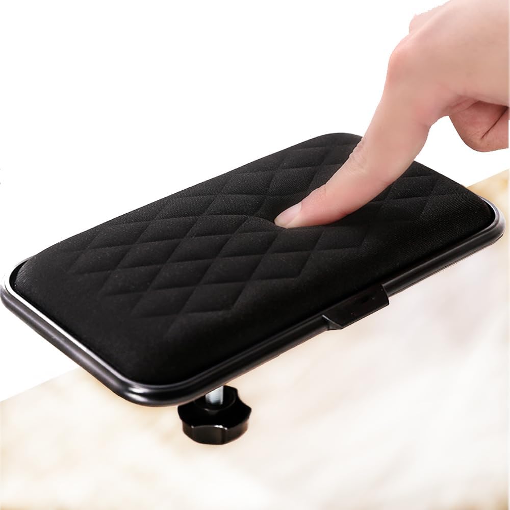 Ergonomic Armrest Mouse Tray Under Desk Arm Support Mouse Pad Attachment Mousepad Arm Rest Mouse Platform Clamp On Office Desktop Gaming Elbow Wrist Rest Desk Mounted Elbow Support