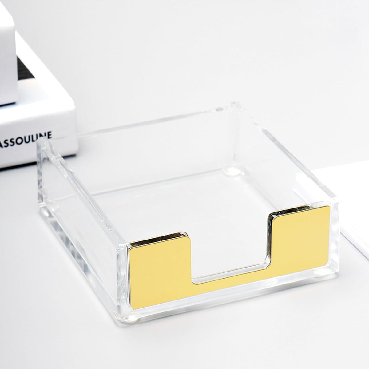 Gold Sticky Note Holder Memo Note Pad Holder Dispenser