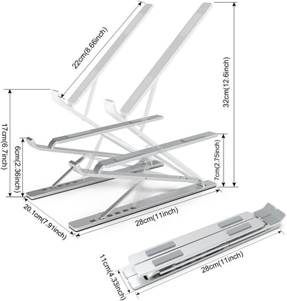 Laptop Stand Adjustable Portable Aluminum for 10" - 17" Laptop Tablet