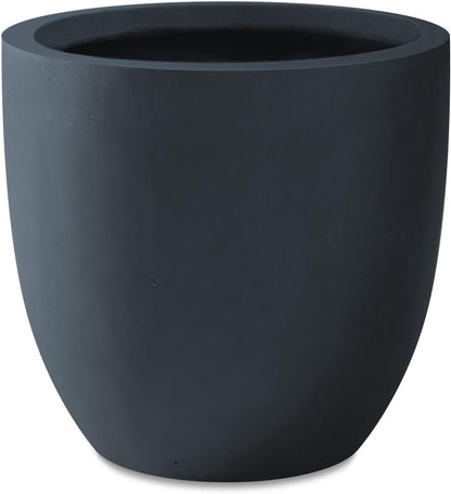 Kante 8.9" H x 10" W Small Concrete Planter, Compact Desktop Plant Pot with Drainage Hole & Rubber Plug – Lightweight Breathable Cement Container for Succulents, Cactus, Herbs, Indoor Outdoor, Gift
