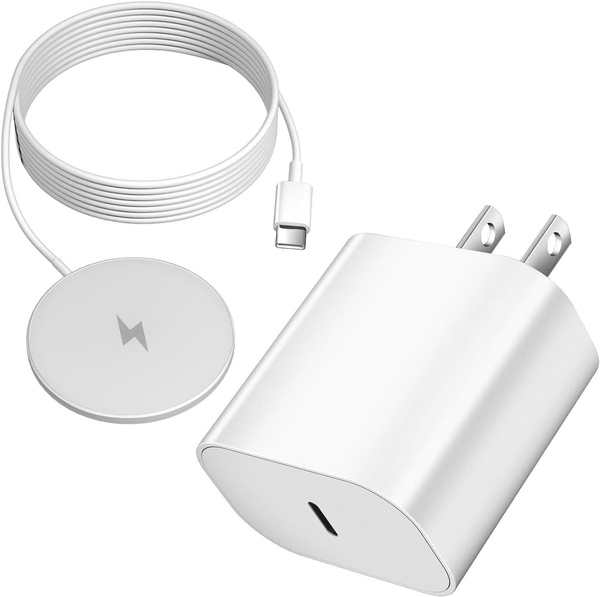 Magnetic Wireless Charger Apple Magsafe Charger,15W 6FT Fast iPhone Magnetic Wireless Charging Pad & USB C Apple Fast Charger Block for iPhone 16 ProMax/16 Pro/15 ProMax/15Plus/14/13/12/AirPods3/2/Pro