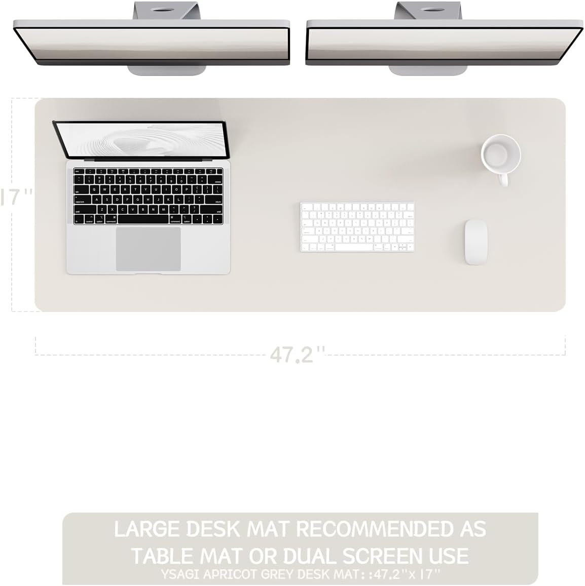 YSAGi Non-Slip Leather Desk Pad, Waterproof Laptop Computer Desk Keyboard Mat, Table Protector Blotter Mat, Large Mouse Pad for Office/Work/Home/Decor(Dark Brown, 31.5" x 15.7")