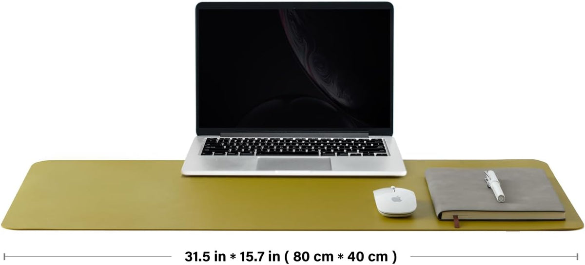 HOMIEAZICOZI Leather Desk Mat - Non-Slip PU Desk Pad for Office and Home - Desk Organization and Accessories - Ideal for Large Mouse Pad and Desk Mats on Top of Desks (Black,36''x 17'') (DPD-B-L)