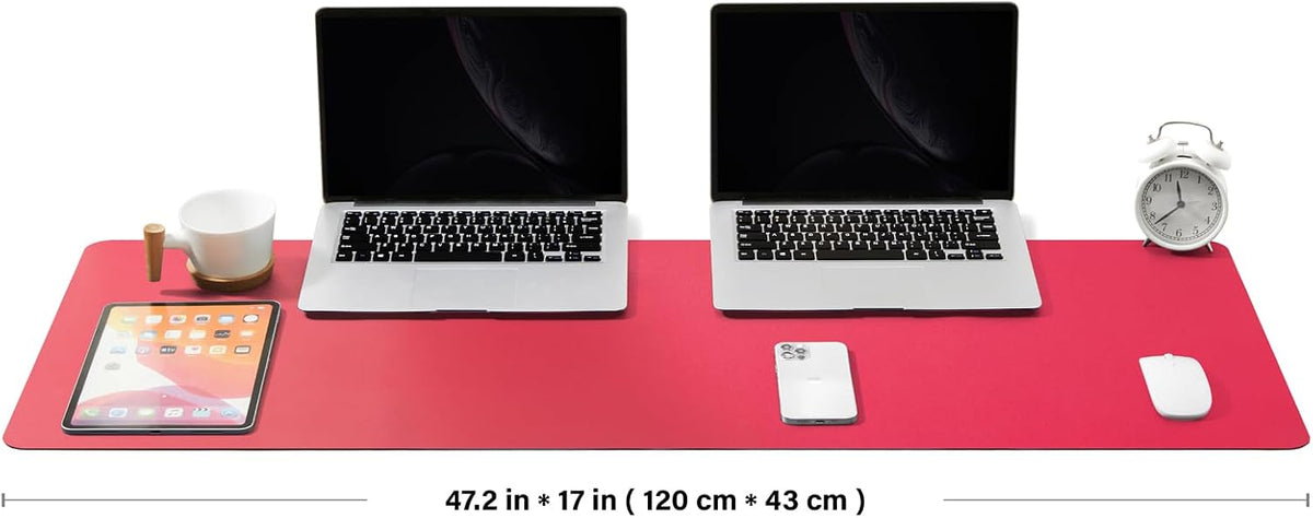 HOMIEAZICOZI Leather Desk Mat - Non-Slip PU Desk Pad for Office and Home - Desk Organization and Accessories - Ideal for Large Mouse Pad and Desk Mats on Top of Desks (Black,36''x 17'') (DPD-B-L)