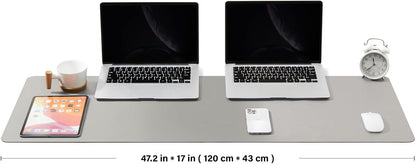 HOMIEAZICOZI Leather Desk Mat - Non-Slip PU Desk Pad for Office and Home - Desk Organization and Accessories - Ideal for Large Mouse Pad and Desk Mats on Top of Desks (Black,36''x 17'') (DPD-B-L)