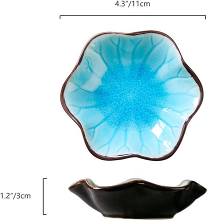 Ring Dish, Kiln Glaze Jewelry Trinket Tray, Gifts for Women I Lotus Leaf Necklace Earrings Holder on Nightstand Bathroom, Ceramic Cute Key Bowl, White. All Jewelries Are NOT Included.