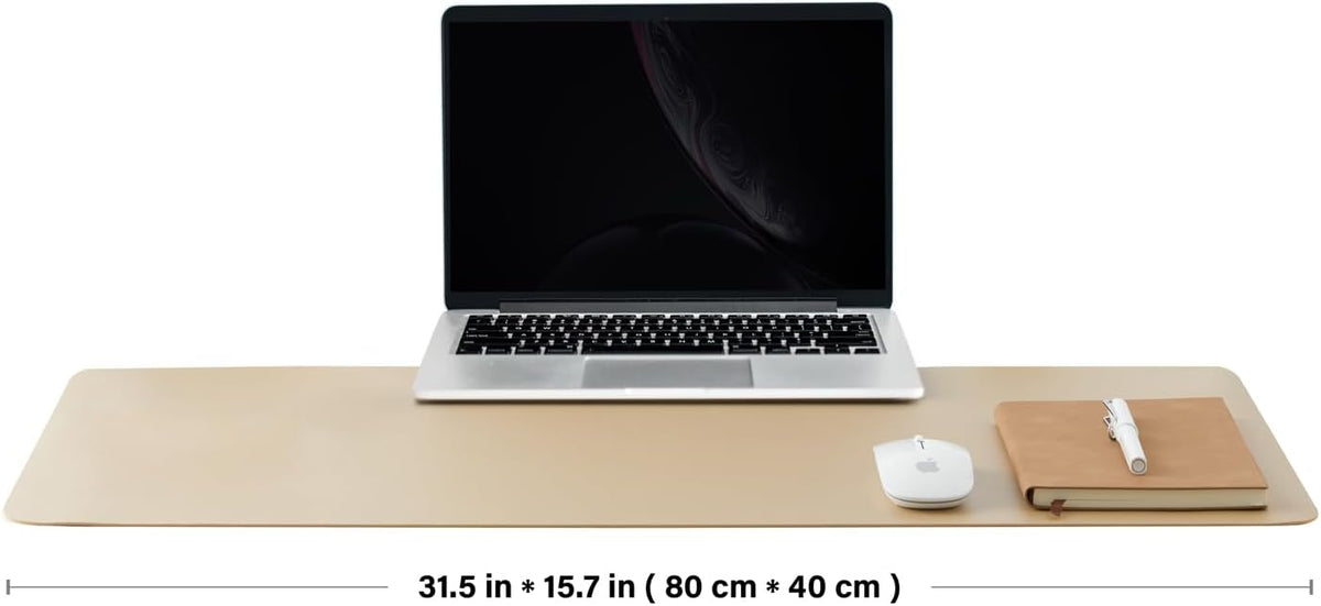 HOMIEAZICOZI Leather Desk Mat - Non-Slip PU Desk Pad for Office and Home - Desk Organization and Accessories - Ideal for Large Mouse Pad and Desk Mats on Top of Desks (Black,36''x 17'') (DPD-B-L)
