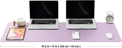 HOMIEAZICOZI Leather Desk Mat - Non-Slip PU Desk Pad for Office and Home - Desk Organization and Accessories - Ideal for Large Mouse Pad and Desk Mats on Top of Desks (Black,36''x 17'') (DPD-B-L)