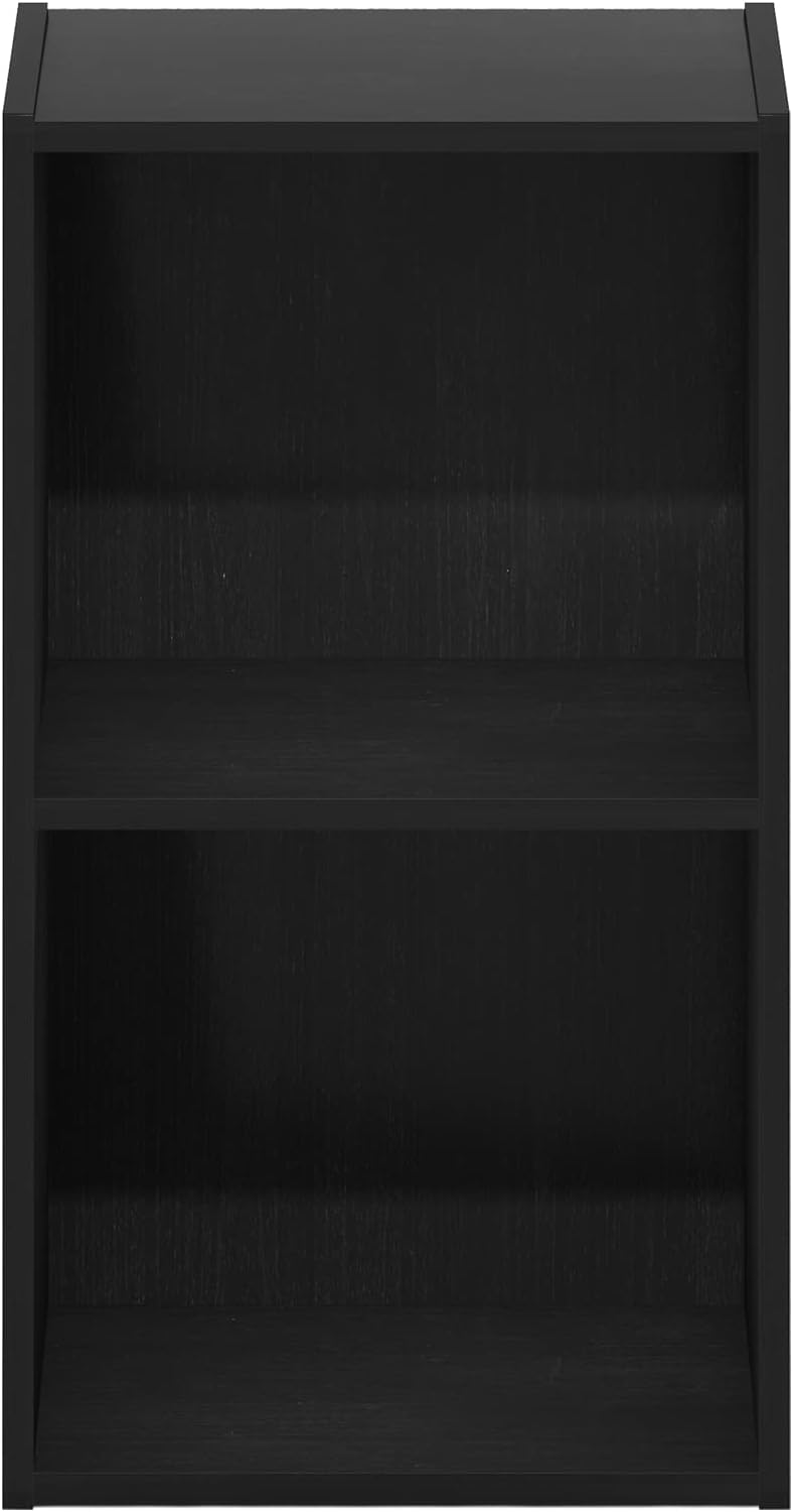 Furinno PASIR Book Shelf, 2-Tier Modern Bookshelf, Open Shelves Bookcase 9 x 12 x 21, Easy Assembly, for Living Room, Bedroom, Home Office, White
