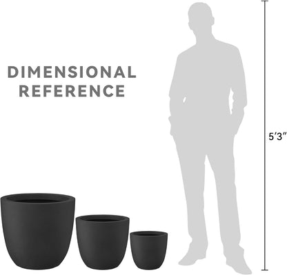 Kante 8.9" H x 10" W Small Concrete Planter, Compact Desktop Plant Pot with Drainage Hole & Rubber Plug – Lightweight Breathable Cement Container for Succulents, Cactus, Herbs, Indoor Outdoor, Gift