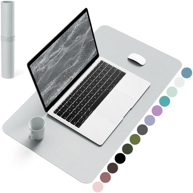 YSAGi Non-Slip Leather Desk Pad, Waterproof Laptop Computer Desk Keyboard Mat, Table Protector Blotter Mat, Large Mouse Pad for Office/Work/Home/Decor(Dark Brown, 31.5" x 15.7")