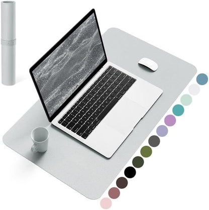 YSAGi Non-Slip Leather Desk Pad, Waterproof Laptop Computer Desk Keyboard Mat, Table Protector Blotter Mat, Large Mouse Pad for Office/Work/Home/Decor(Dark Brown, 31.5" x 15.7")