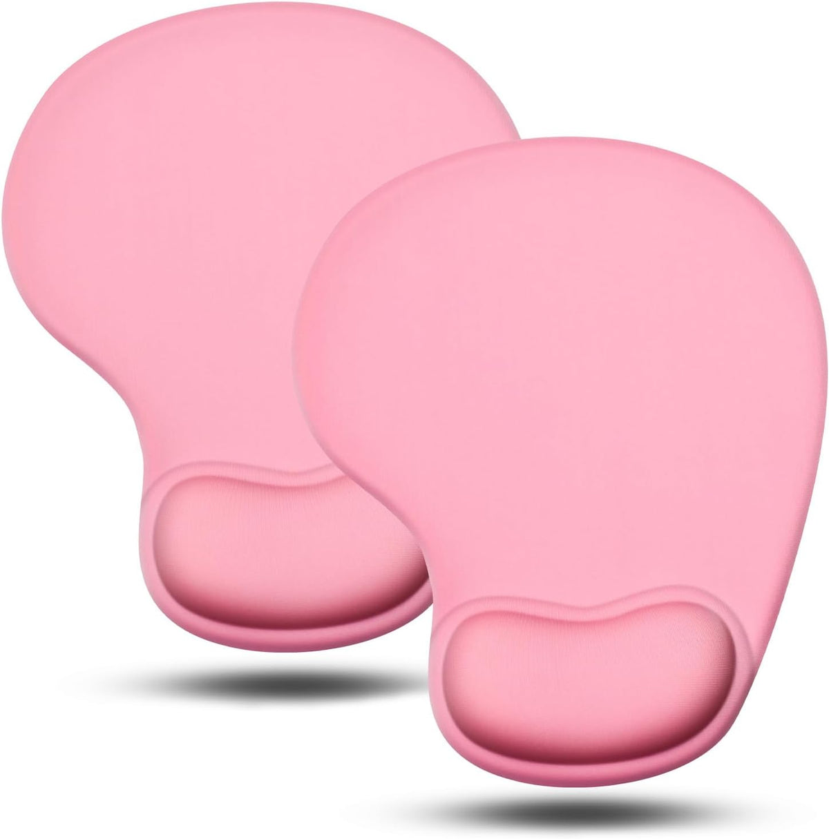 JIKIOU Mouse Pad, 2 Pack Ergonomic Mouse Pads with Comfortable Gel Wrist Rest Support and Smooth Cloth, Non-Slip PU Base for Easy Typing Pain Relief Durable and Easy to Clean Small Black
